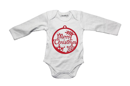 Merry Christmas - Red Bauble - Baby Grow