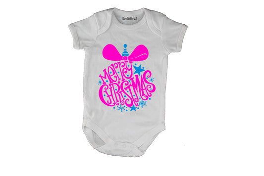 Merry Christmas - Star Bauble - Baby Grow