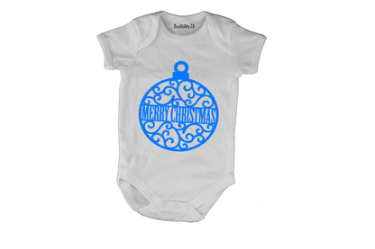 Merry Christmas - Blue Bauble - Baby Grow - BuyAbility
