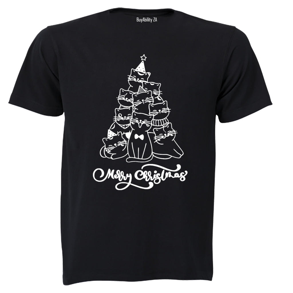 Merry Christmas - Cat Tree - Adults - T-Shirt