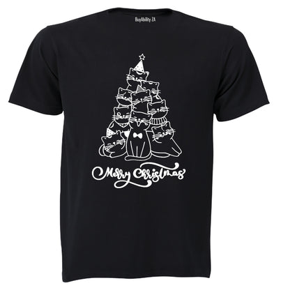 Merry Christmas - Cat Tree - Adults - T-Shirt