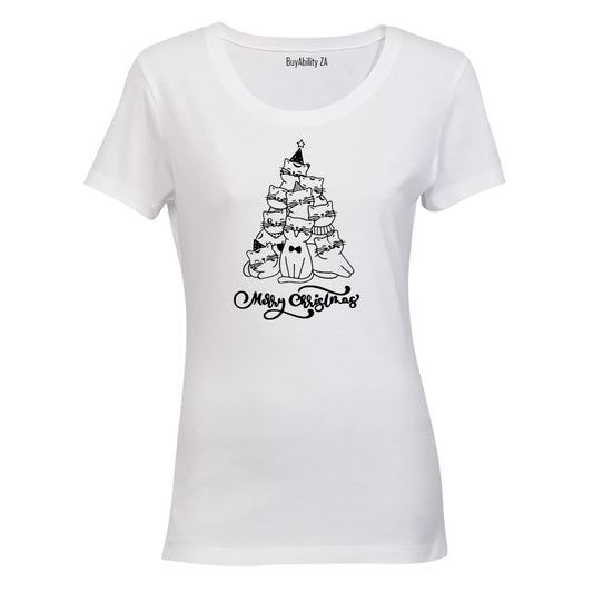 Merry Christmas - Cat Tree - Ladies - T-Shirt
