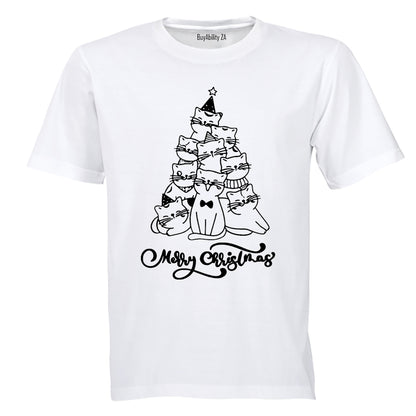Merry Christmas - Cat Tree - Adults - T-Shirt