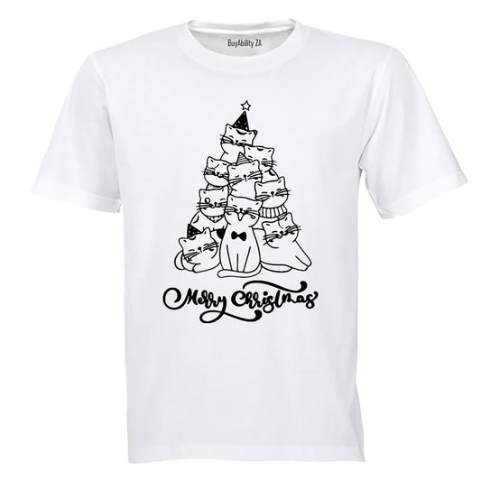 Merry Christmas - Cat Tree - Adults - T-Shirt