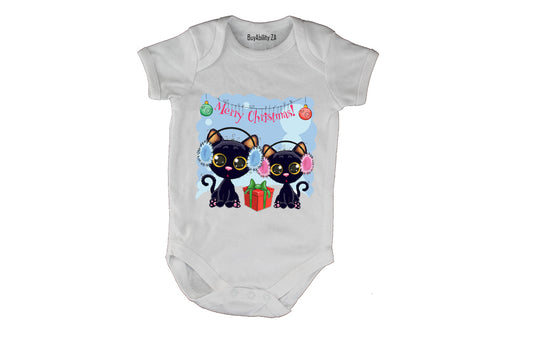 Merry Christmas Kittens - Baby Grow