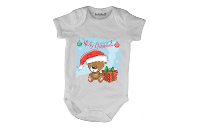 Merry Christmas Teddy - Baby Grow