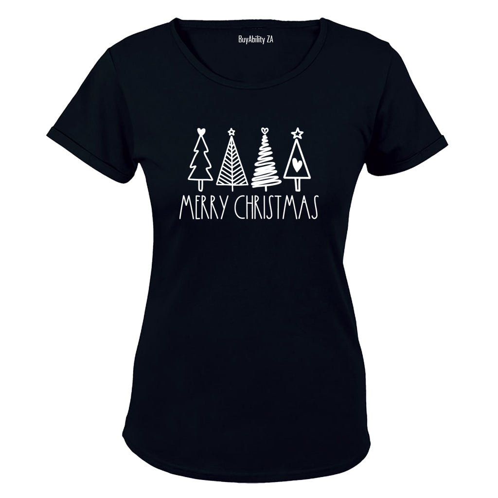 Merry Christmas Trees - Ladies - T-Shirt - BuyAbility South Africa