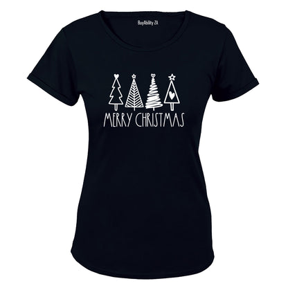 Merry Christmas Trees - Ladies - T-Shirt - BuyAbility South Africa