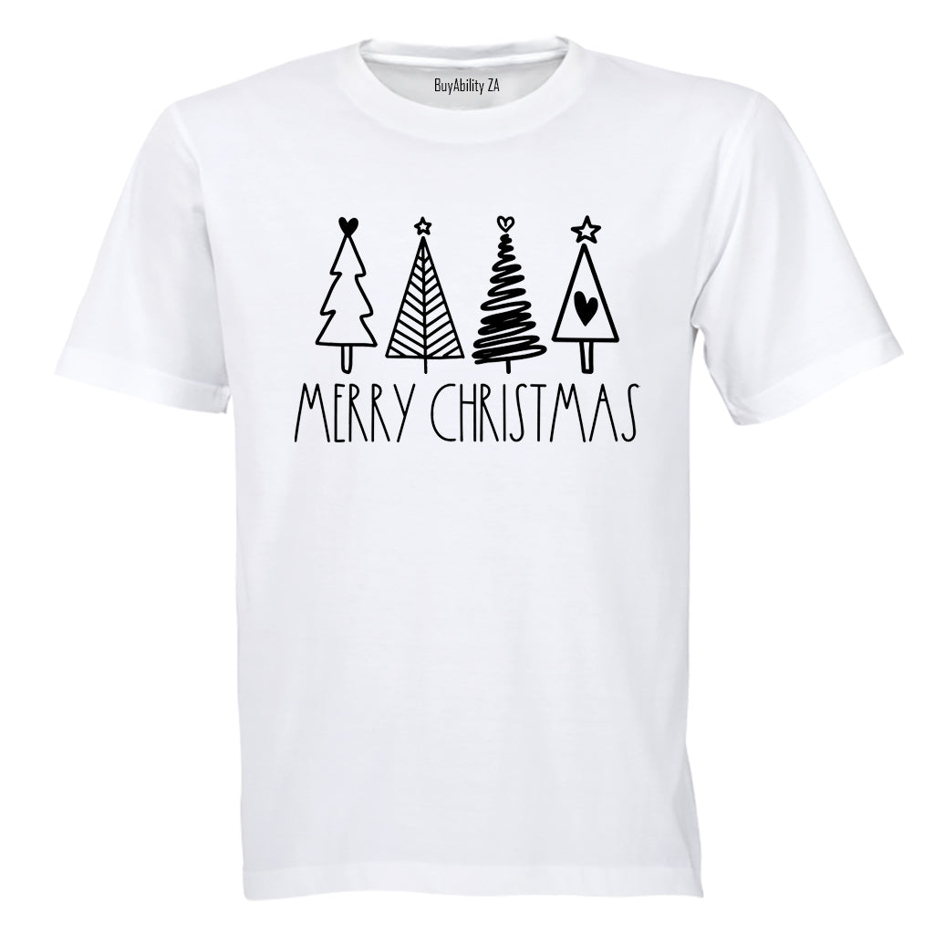 Merry Christmas Trees - Adults - T-Shirt - BuyAbility South Africa