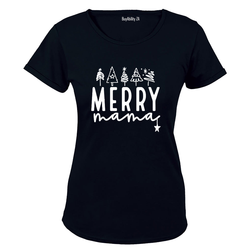 Merry Mama - Christmas Trees - Ladies - T-Shirt