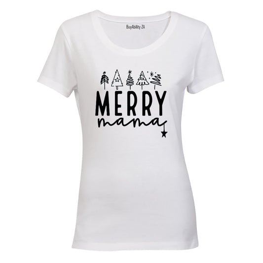 Merry Mama - Christmas Trees - Ladies - T-Shirt