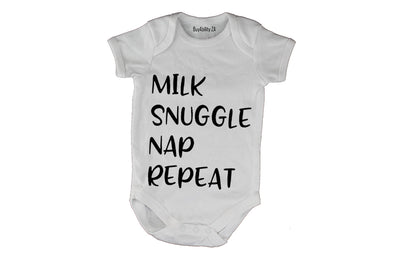 Milk. Snuggle. Nap. Repeat - Baby Grow