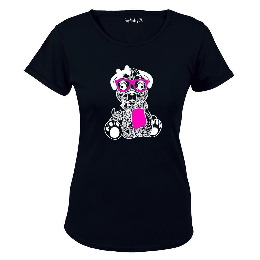 Miss Puppy Stencil - Ladies - T-Shirt - BuyAbility