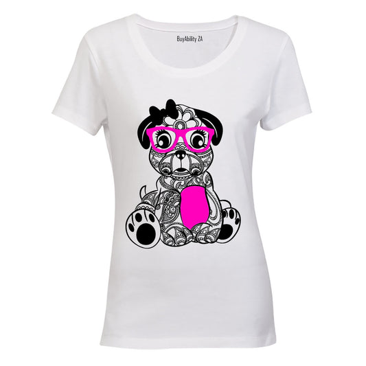 Miss Puppy Stencil - Ladies - T-Shirt - BuyAbility