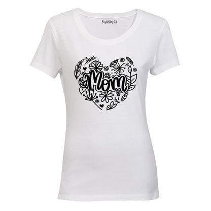 Mom - Floral Heart - Ladies - T-Shirt - BuyAbility