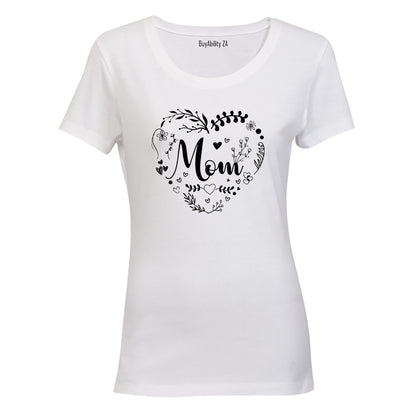 Mom - Heart Wreath - Ladies - T-Shirt