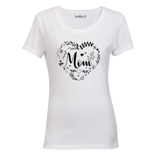 Mom - Heart Wreath - Ladies - T-Shirt