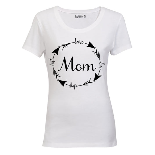 Mom - Love. Peace. Hope - Ladies - T-Shirt