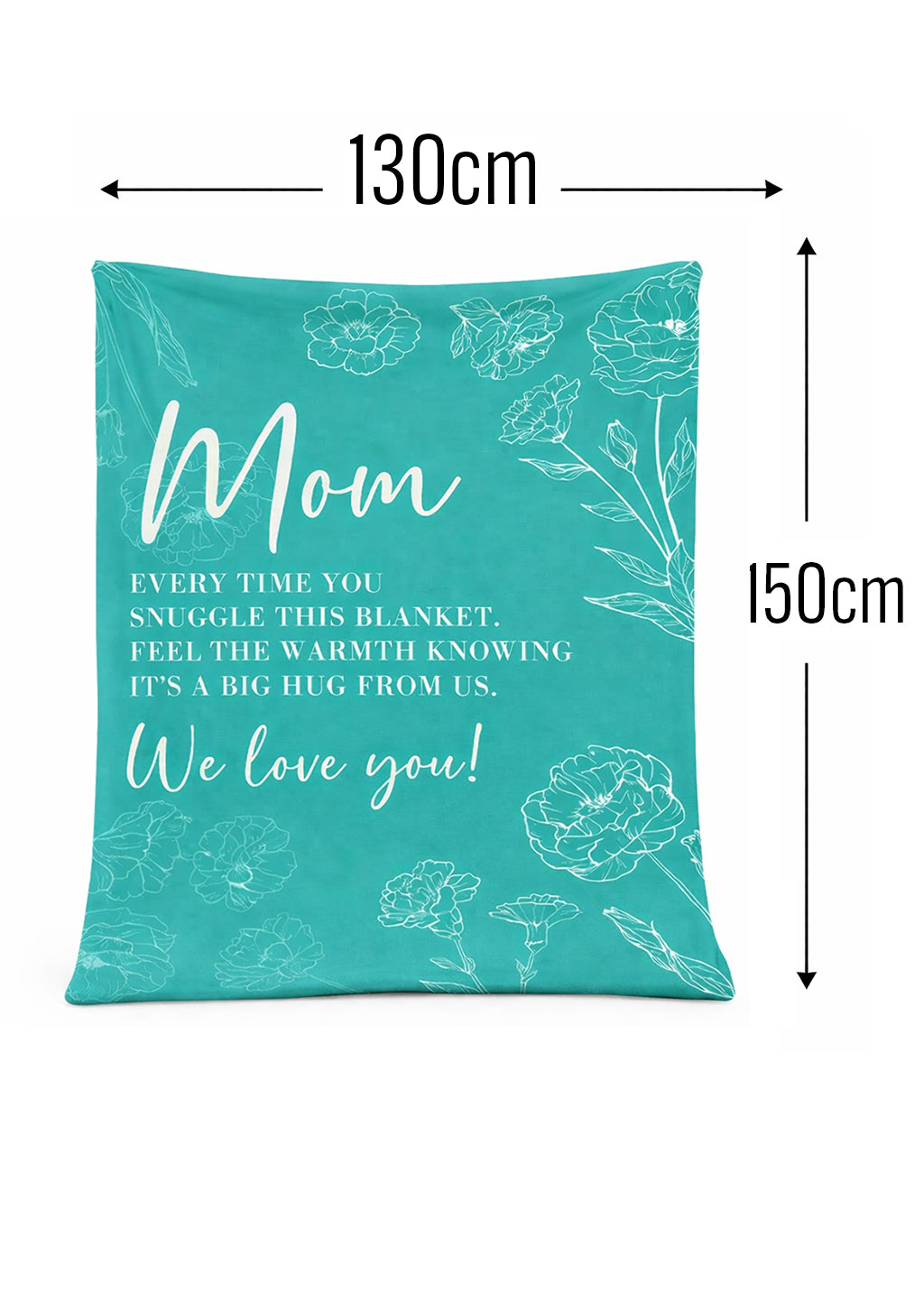 Mom "We Love You" Blanket - 150cm x 130cm - BuyAbility