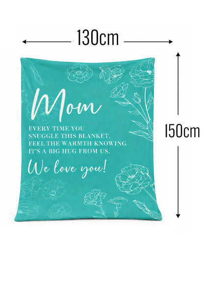 Mom "We Love You" Blanket - 150cm x 130cm - BuyAbility
