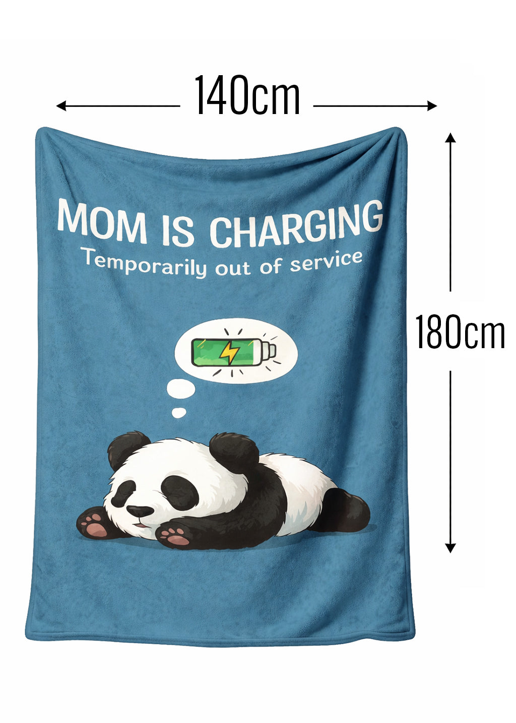 "Mom Is Charging" Blanket - 180 x 140cm - BuyAbility