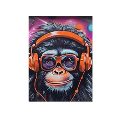 Music Monkey - Framed Canvas Wall Art