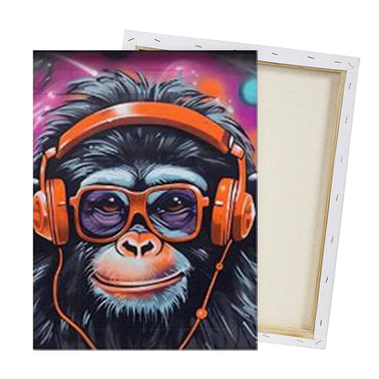 Music Monkey - Framed Canvas Wall Art