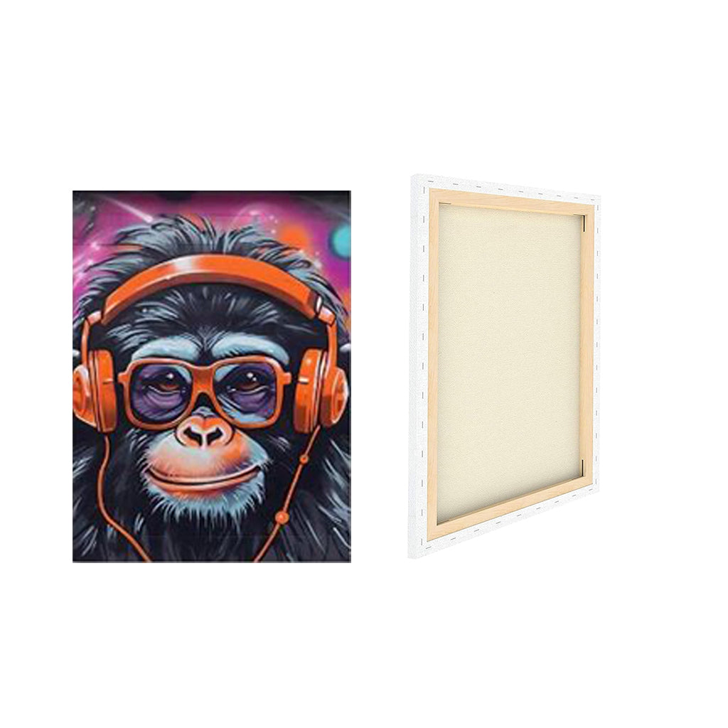 Music Monkey - Framed Canvas Wall Art