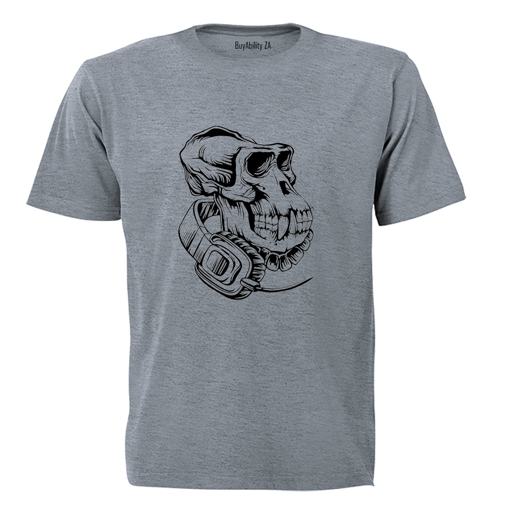Monkey Skull - Headphones - Adults - T-Shirt