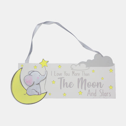 More Than The Moon & Stars - Elephant - Hanging Sign