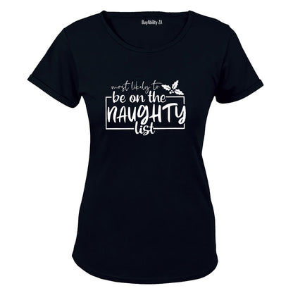 Most Likely. Naughty List - Christmas - Ladies - T-Shirt