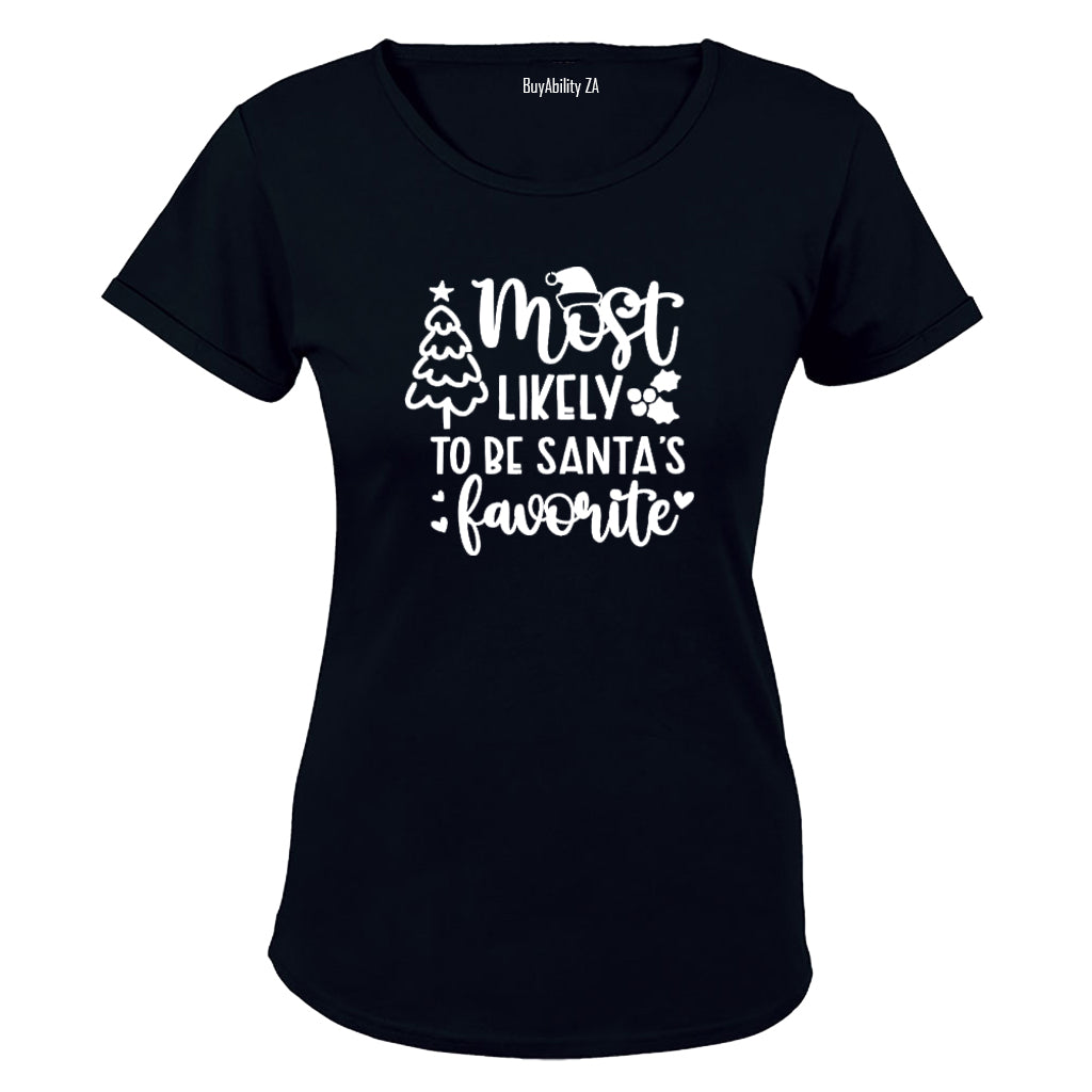 Most Likely Santa's Favorite - Christmas - Ladies - T-Shirt - BuyAbility South Africa