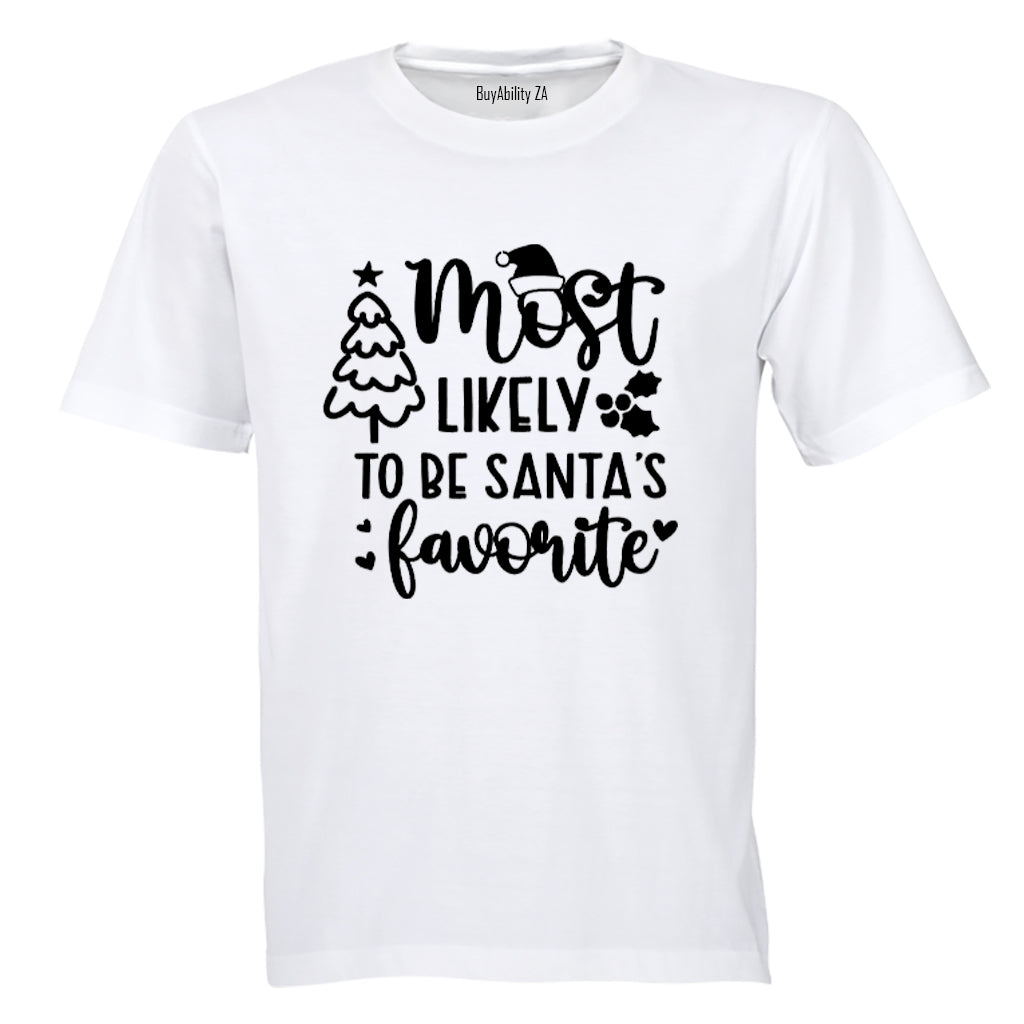 Most Likely Santa's Favorite - Christmas - Kids T-Shirt - BuyAbility South Africa