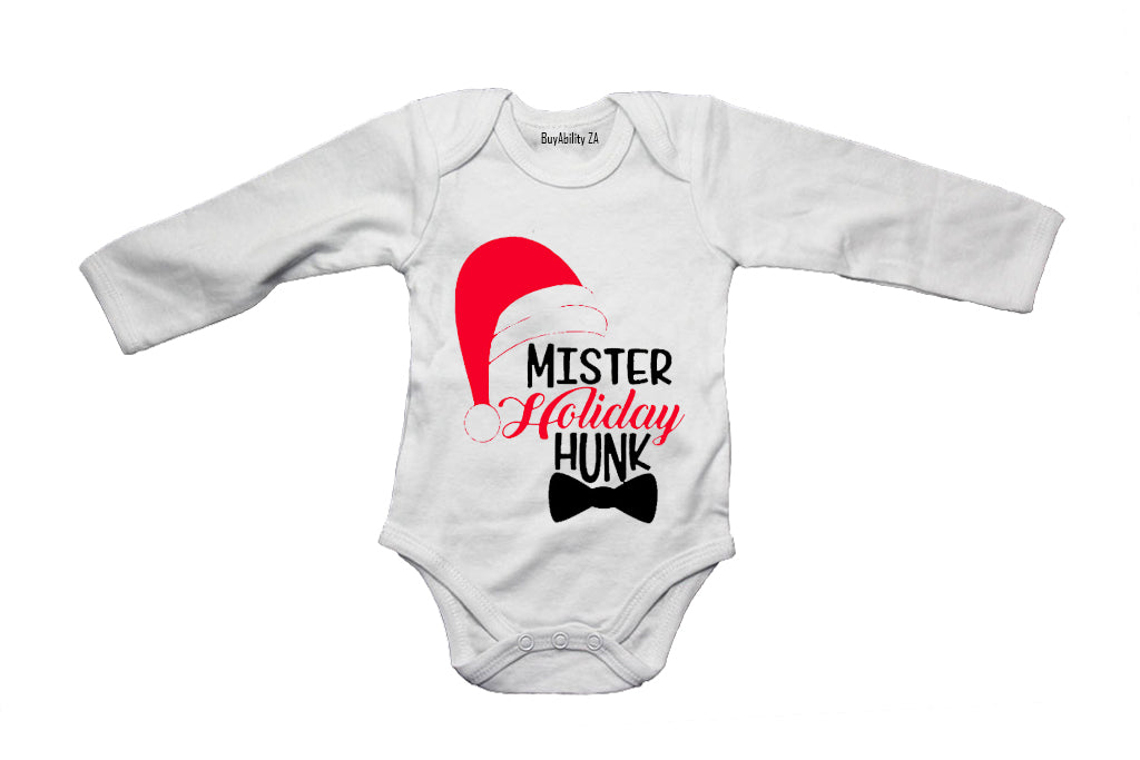 Mr Holiday Hunk - Christmas - Baby Grow