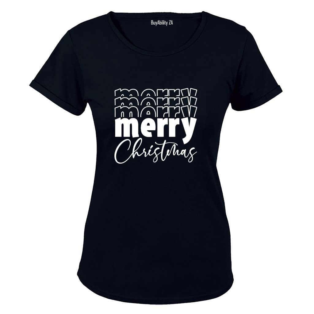 Multiple MERRY Christmas - Ladies - T-Shirt - BuyAbility