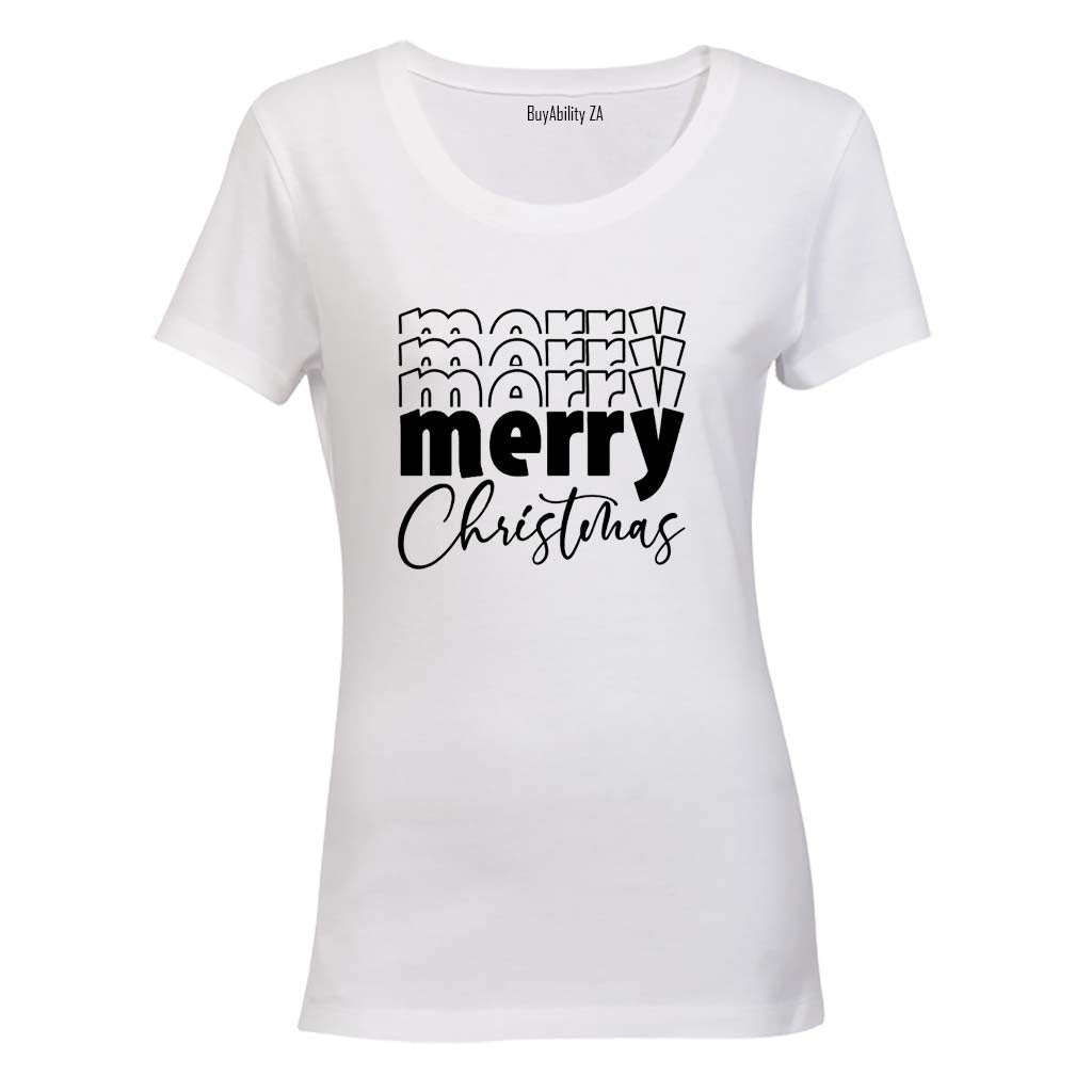 Multiple MERRY Christmas - Ladies - T-Shirt - BuyAbility