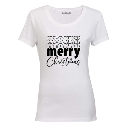 Multiple MERRY Christmas - Ladies - T-Shirt - BuyAbility