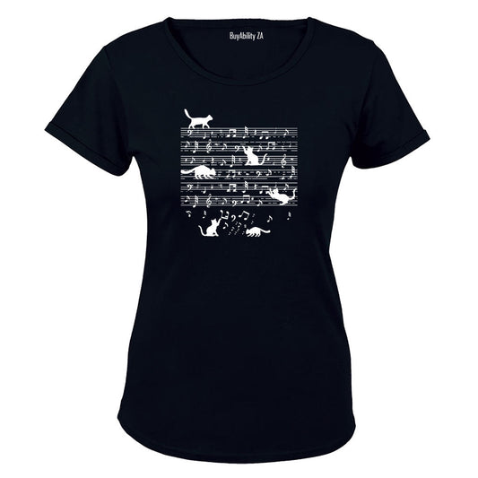 Music Note Cats - Ladies - T-Shirt