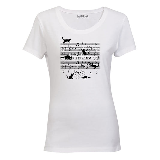 Music Note Cats - Ladies - T-Shirt