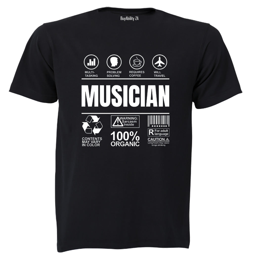 Musician Label - Adults - T-Shirt - BuyAbility South Africa