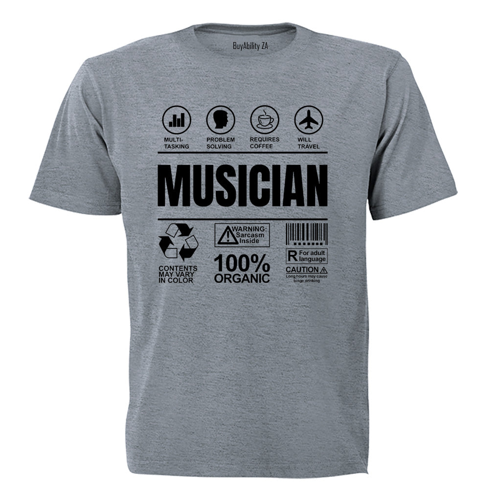 Musician Label - Adults - T-Shirt - BuyAbility South Africa