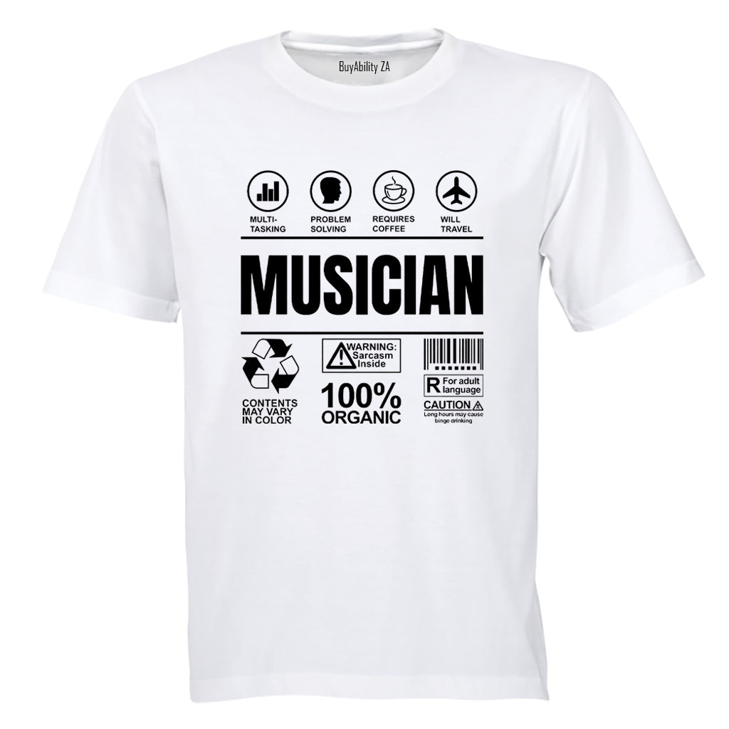 Musician Label - Adults - T-Shirt - BuyAbility South Africa