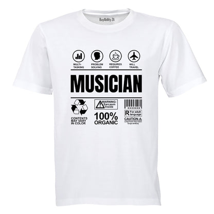 Musician Label - Adults - T-Shirt - BuyAbility South Africa