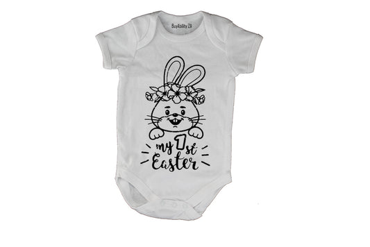 My 1st Easter - Floral Bunny - Baby Grow