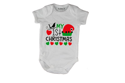 My First Christmas - Elf Hat - Baby Grow