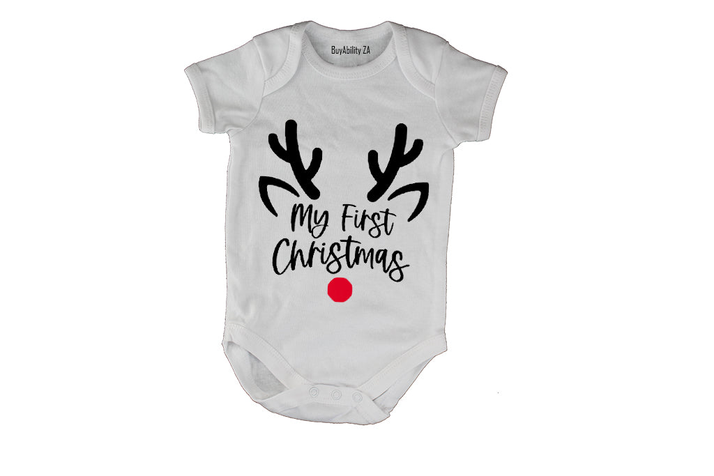 My First Christmas - Reindeer - Baby Grow