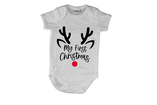 My First Christmas - Reindeer - Baby Grow