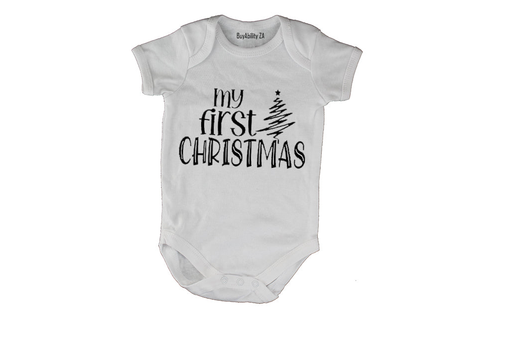 My First Christmas - Tree Sketch - Baby Grow