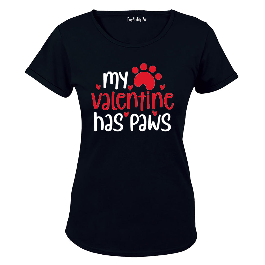My Valentine Has Paws - Ladies - T-Shirt
