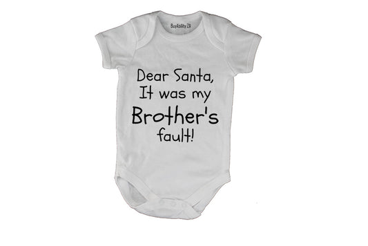 My Brother's Fault - Christmas - Baby Grow
